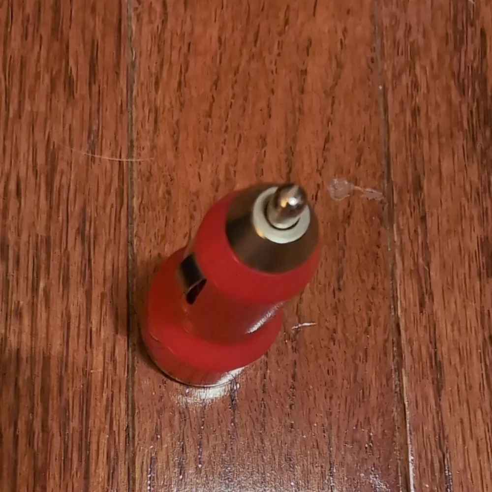Black Car Cup Holder Ash Tray and Red USB Dual Car Charger